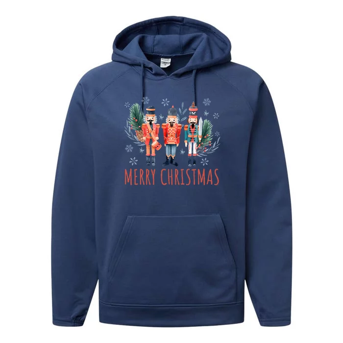 Merry Christmas Nutcracker Ballet Festive Xmas Performance Fleece Hoodie