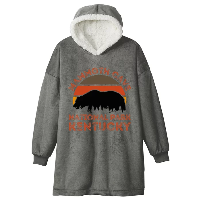 Mammoth Cave National Park Kentucky Bear Hiking Nature Retro Hooded Wearable Blanket