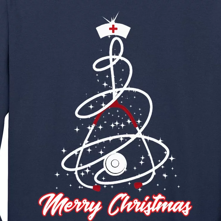 Merry Christmas Nurse Yuletide Practitioners Cute Gift Tall Long Sleeve T-Shirt