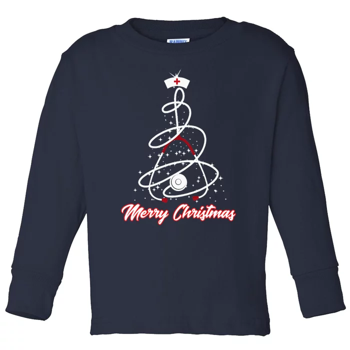 Merry Christmas Nurse Yuletide Practitioners Cute Gift Toddler Long Sleeve Shirt