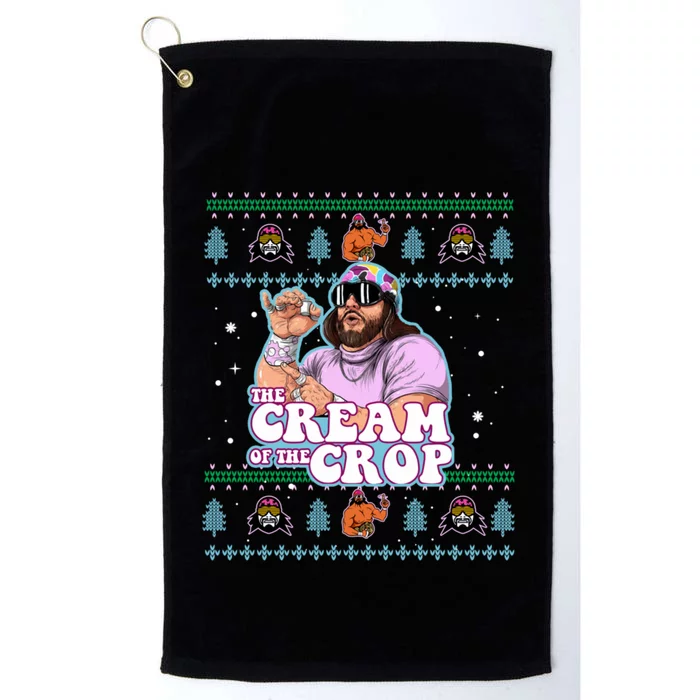 Machothe Cream Of The CropWrestling Ugly Xmas Christmas Platinum Collection Golf Towel