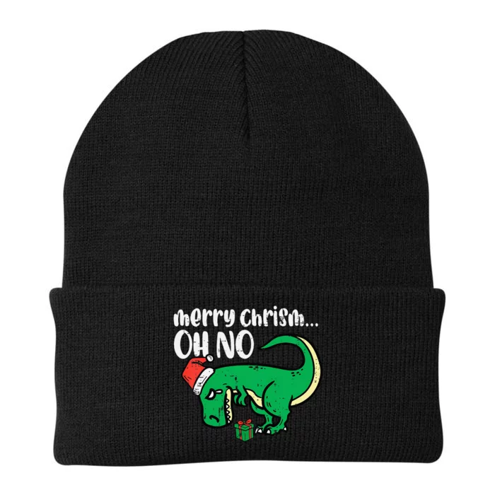 Merry Christmas Oh No Trex Funny Xmas Dino Knit Cap Winter Beanie