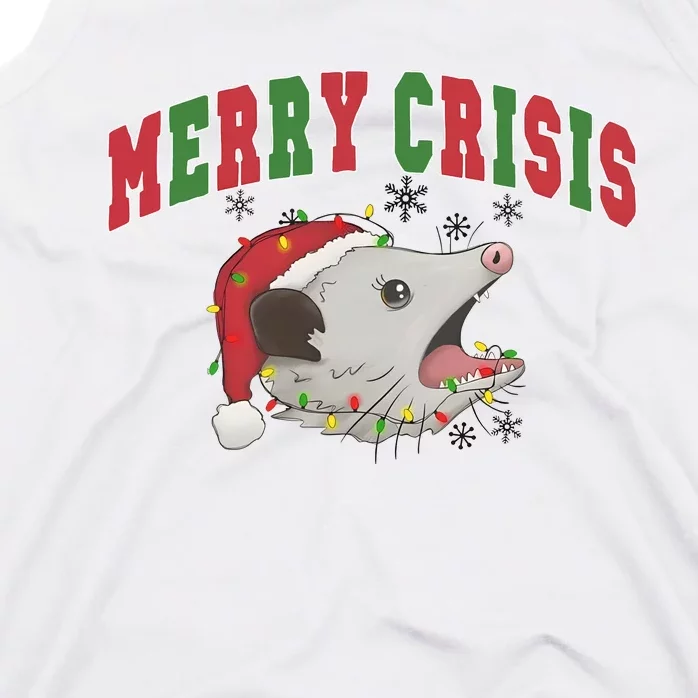 Merry Crisis Opossum Funny Christmas Tank Top