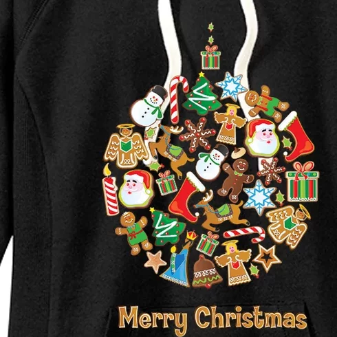 Merry Christmas Ornat Santa Reindeer Snowflake Candy Xmas Cute Gift Women's Fleece Hoodie