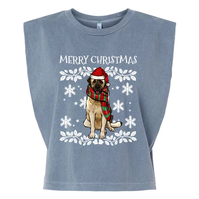 Merry Christmas Ornat Anatolian Shepherd Dog Xmas Santa Funny Gift Garment-Dyed Women's Muscle Tee