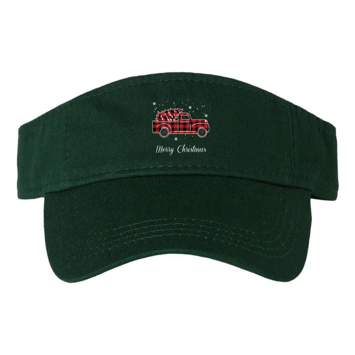 Merry Christmas Old Fashion Pick Up Truck Tree Valucap Bio-Washed Visor