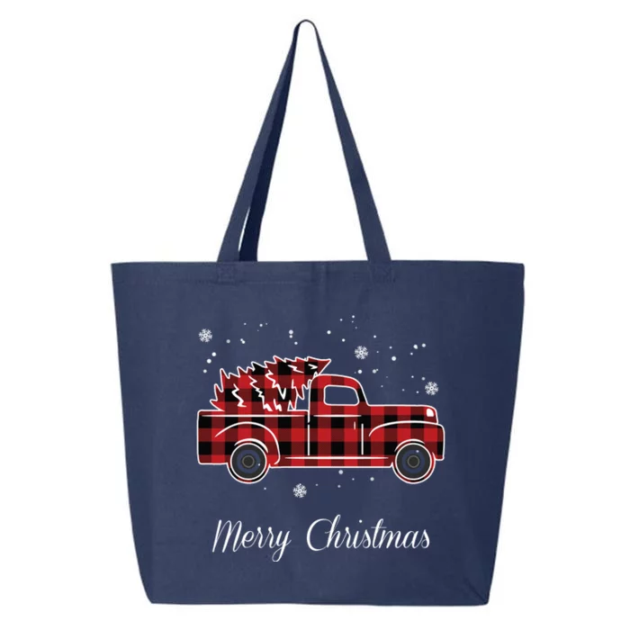 Merry Christmas Old Fashion Pick Up Truck Tree 25L Jumbo Tote