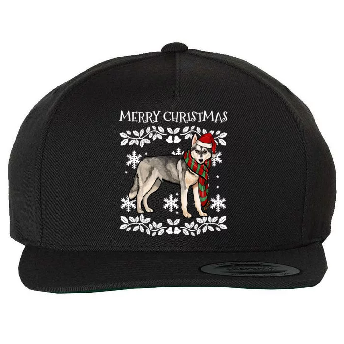 Merry Christmas Ornat Siberian Husky Xmas Santa Cute Gift Wool Snapback Cap