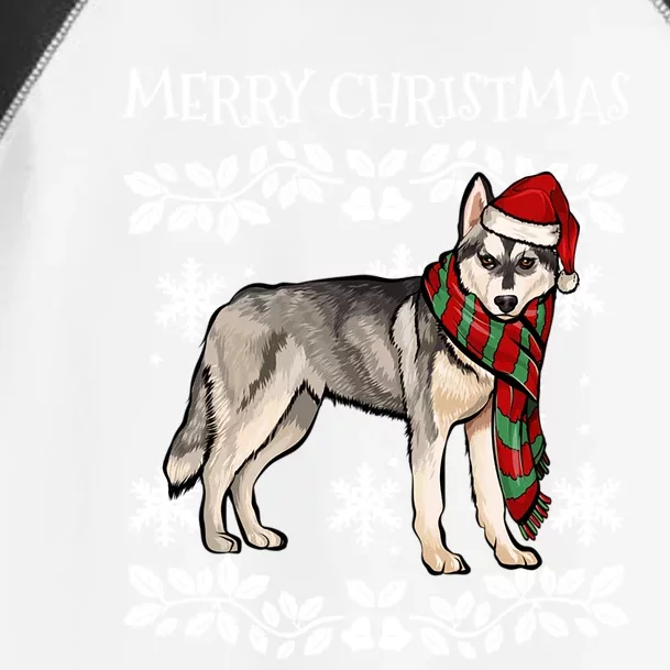 Merry Christmas Ornat Siberian Husky Xmas Santa Cute Gift Toddler Fine Jersey T-Shirt