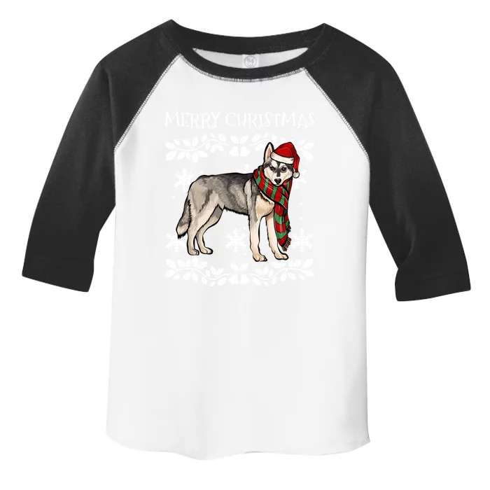 Merry Christmas Ornat Siberian Husky Xmas Santa Cute Gift Toddler Fine Jersey T-Shirt