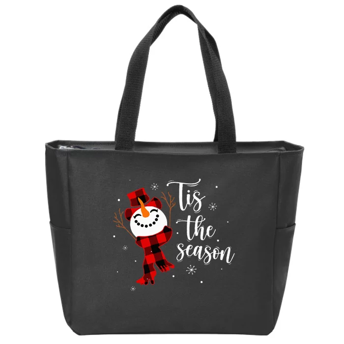 Merry Christmas Outfit Tis the Season Christmas Zip Tote Bag