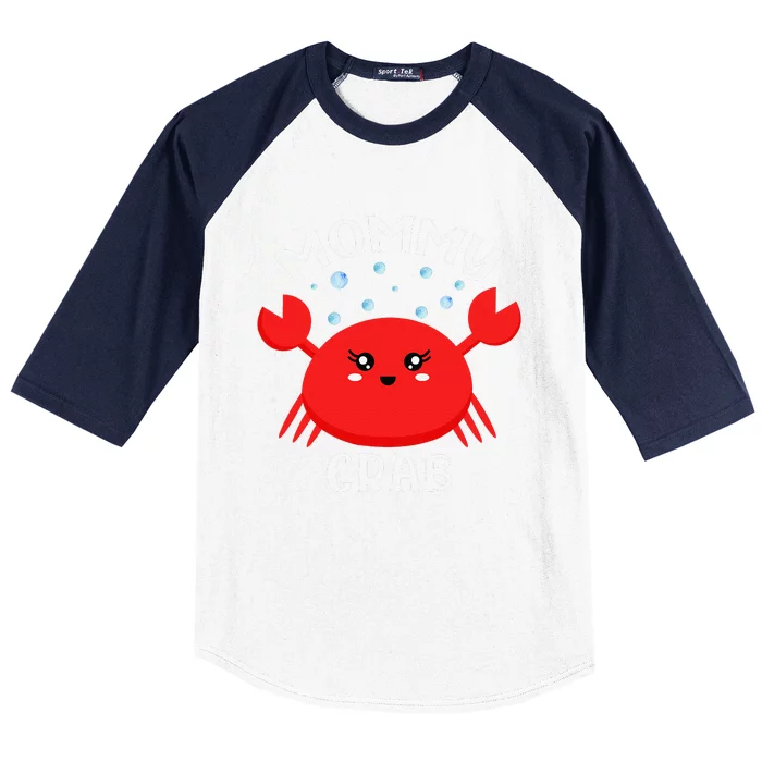 Mommy Crab Ocean Animal Crab Zodiac Funny Announcement Baseball Sleeve Shirt