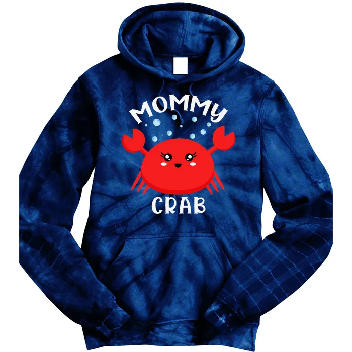 Mommy Crab Ocean Animal Crab Zodiac Funny Announcement Tie Dye Hoodie