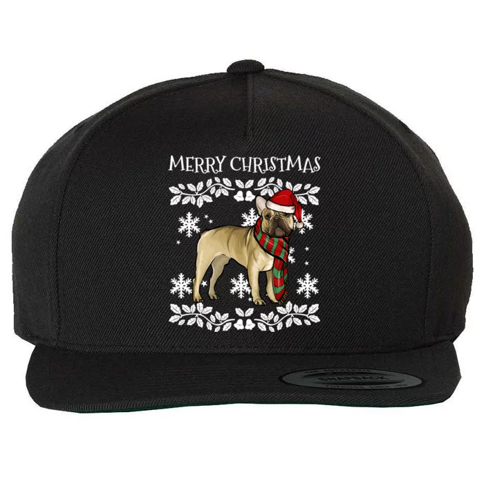 Merry Christmas Ornat French Bulldog Xmas Santa Gift Wool Snapback Cap