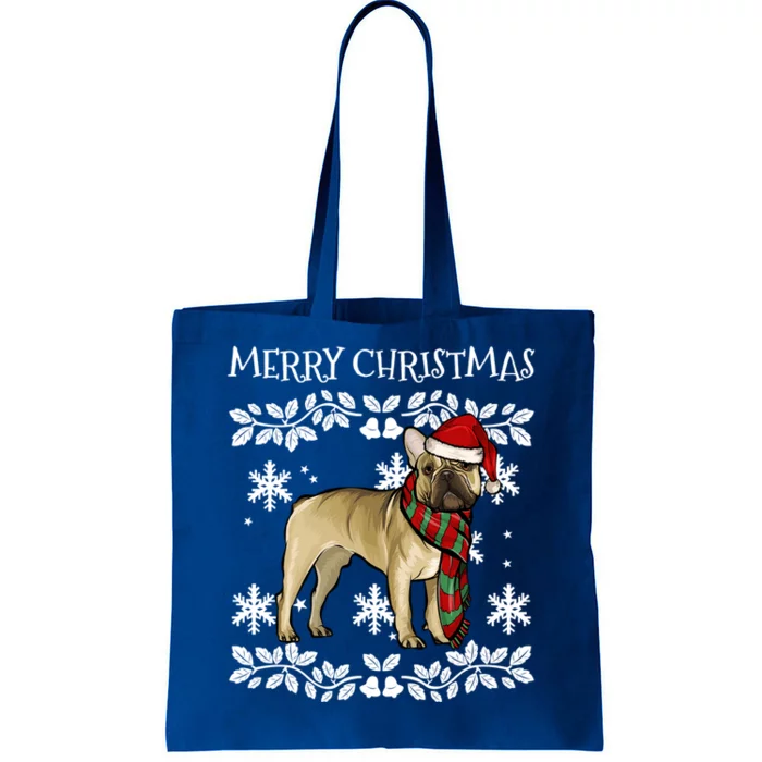 Merry Christmas Ornat French Bulldog Xmas Santa Gift Tote Bag