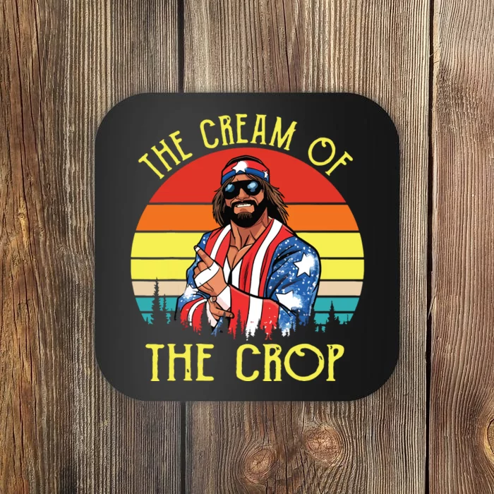 MachoThe Cream Of The Crop Wrestling Funny Retro Vintage Coaster