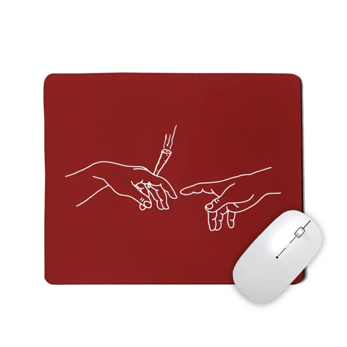 Michelangelo Creation Of Adam Hand Of God With Joint Mousepad