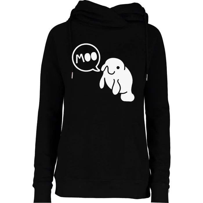 Manatee Cows of the Sea Funny Marine Biology Womens Funnel Neck Pullover Hood