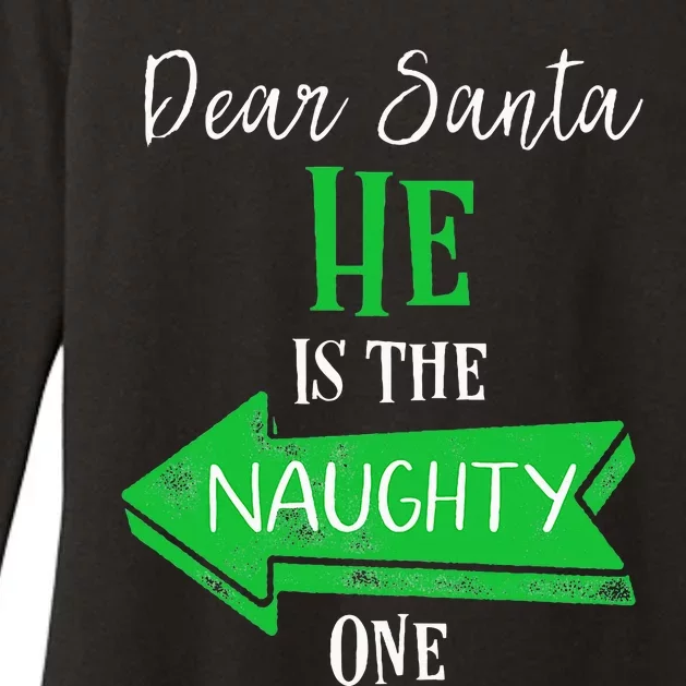 Matching Christmas Outfit For Couples HeS The Naughty One Womens CVC Long Sleeve Shirt