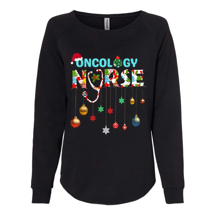 Merry Christmas Oncology Nurse RN Oncologist Nursing Gift Womens California Wash Sweatshirt