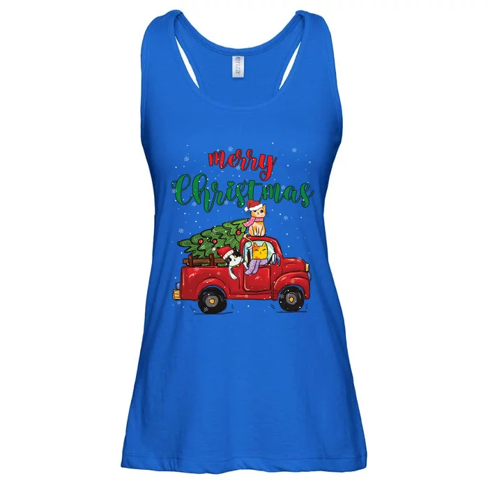 Merry Christmas Outfit Cats Truck Christmas Gift Ladies Essential Flowy Tank