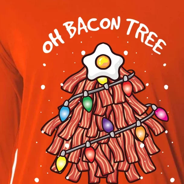 Merry Crispness Oh Bacon Tree Bbq Ugly Christmas Sweater Meaningful Gift Cooling Performance Long Sleeve Crew