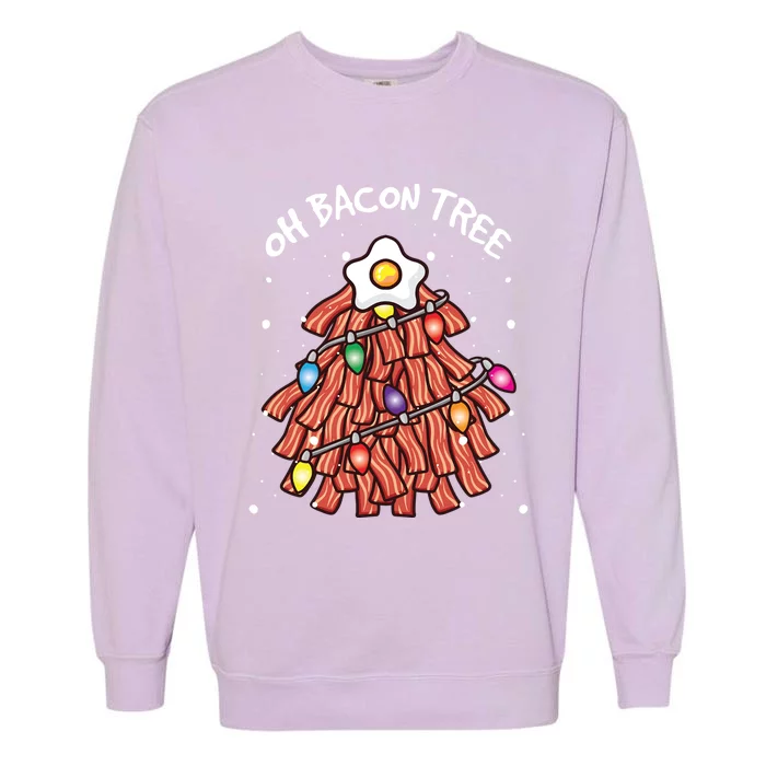 Merry Crispness Oh Bacon Tree Bbq Ugly Christmas Sweater Meaningful Gift Garment-Dyed Sweatshirt