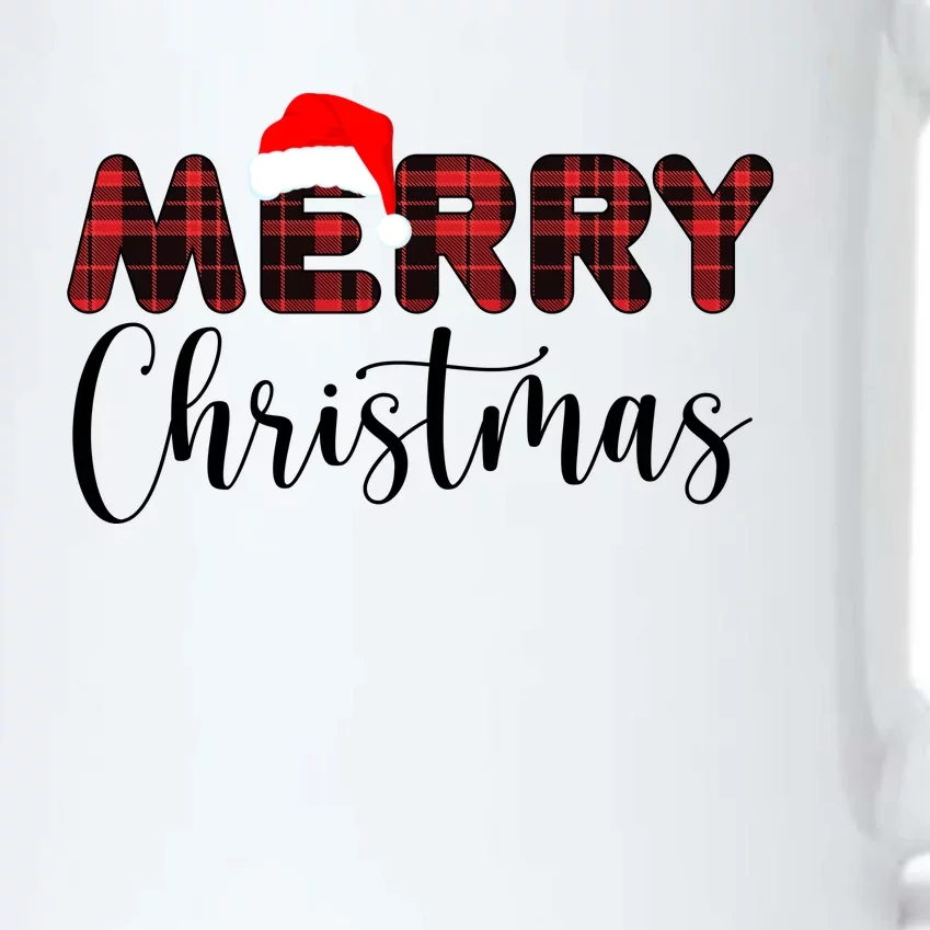 Merry Christmas Plaid Santa Holiday Black Color Changing Mug