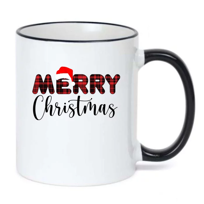 Merry Christmas Plaid Santa Holiday Black Color Changing Mug