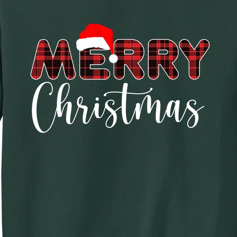 Merry Christmas Plaid Santa Holiday Sweatshirt