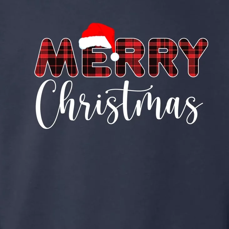 Merry Christmas Plaid Santa Holiday Toddler Hoodie