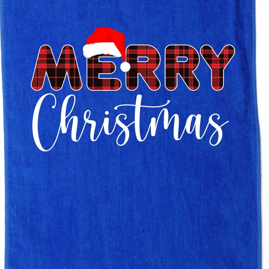 Merry Christmas Plaid Santa Holiday Platinum Collection Golf Towel