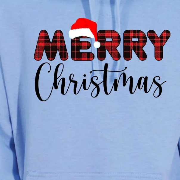 Merry Christmas Plaid Santa Holiday Unisex Surf Hoodie