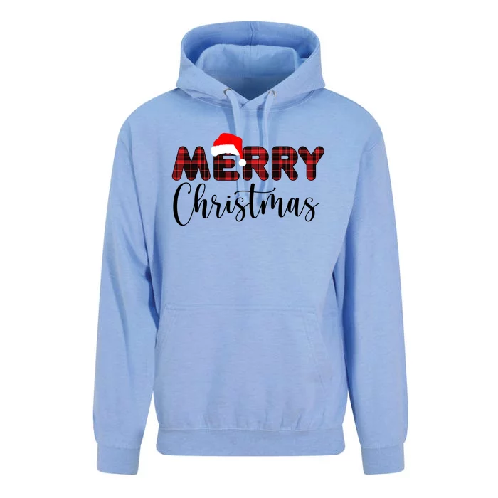 Merry Christmas Plaid Santa Holiday Unisex Surf Hoodie