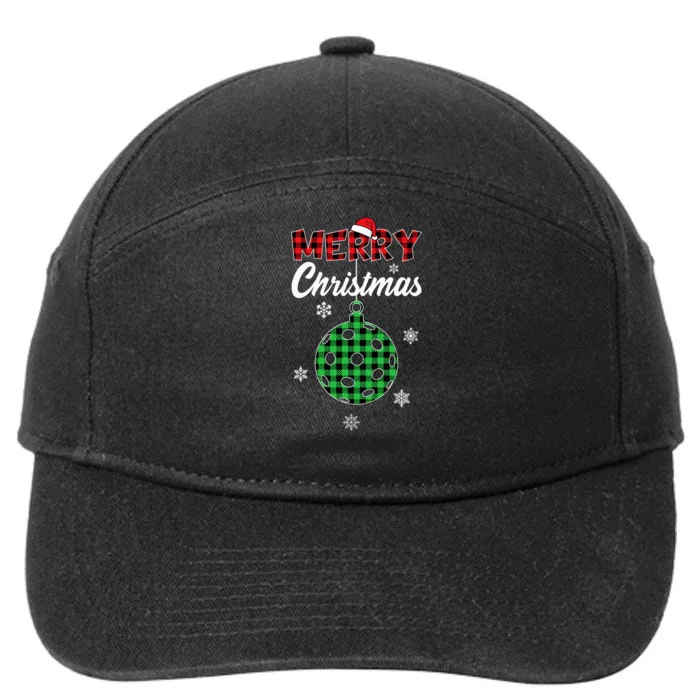 Merry Christmas Pickleball 7-Panel Snapback Hat