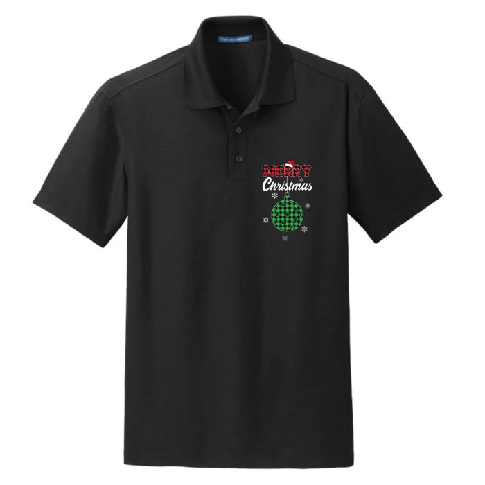 Merry Christmas Pickleball Dry Zone Grid Performance Polo