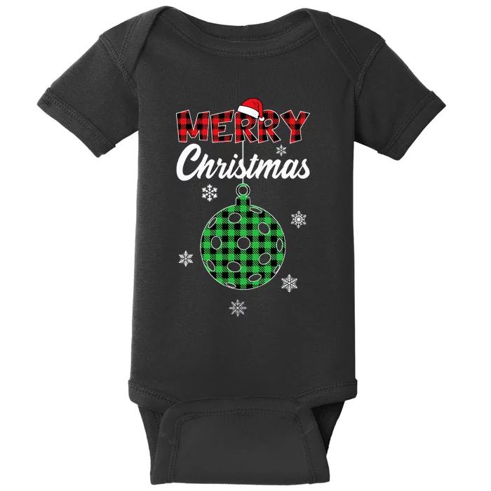 Merry Christmas Pickleball Baby Bodysuit