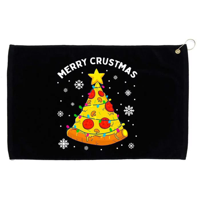 Merry Crustmas Pizza Christmas Tree Light Xmas Grommeted Golf Towel