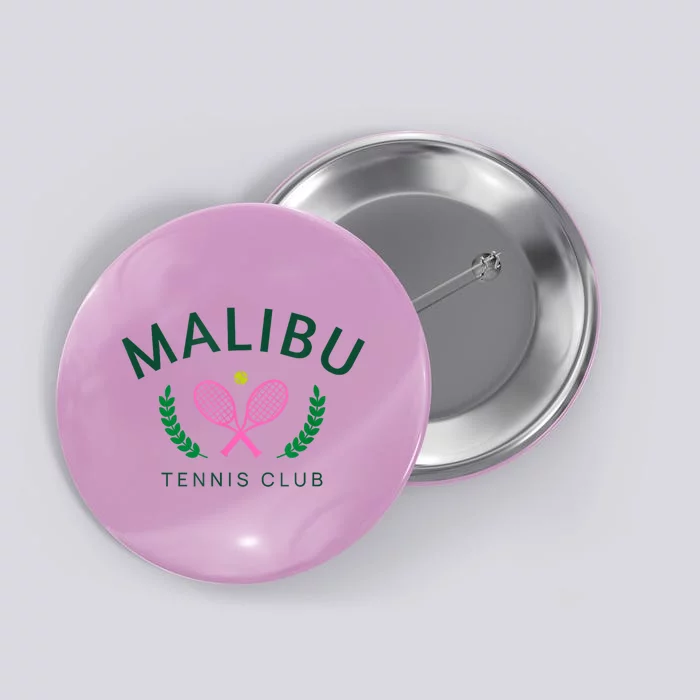 Malibu California Preppy Tennis Club Button