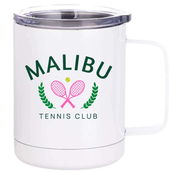 Malibu California Preppy Tennis Club Front & Back 12oz Stainless Steel Tumbler Cup