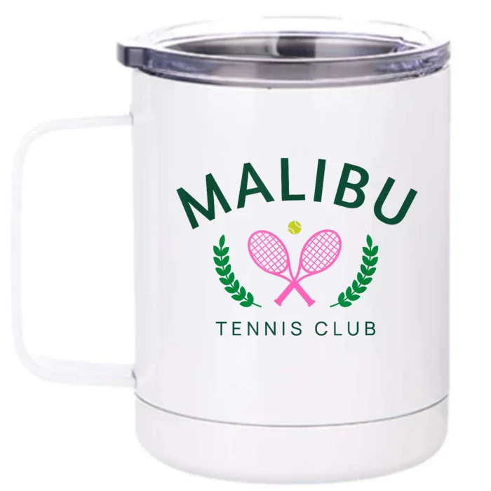 Malibu California Preppy Tennis Club Front & Back 12oz Stainless Steel Tumbler Cup