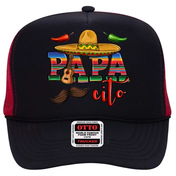 Mama Cita Papa Cito Mexican Papa Matching Cinco De Mayo Gift High Crown Mesh Trucker Hat