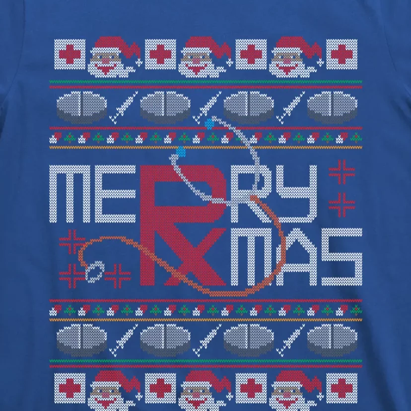 Merry Christmas Pharmacy Crew Funny Pharmacist Ugly Sweater Cute Gift T-Shirt