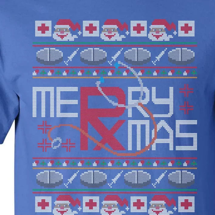 Merry Christmas Pharmacy Crew Funny Pharmacist Ugly Sweater Cute Gift Tall T-Shirt