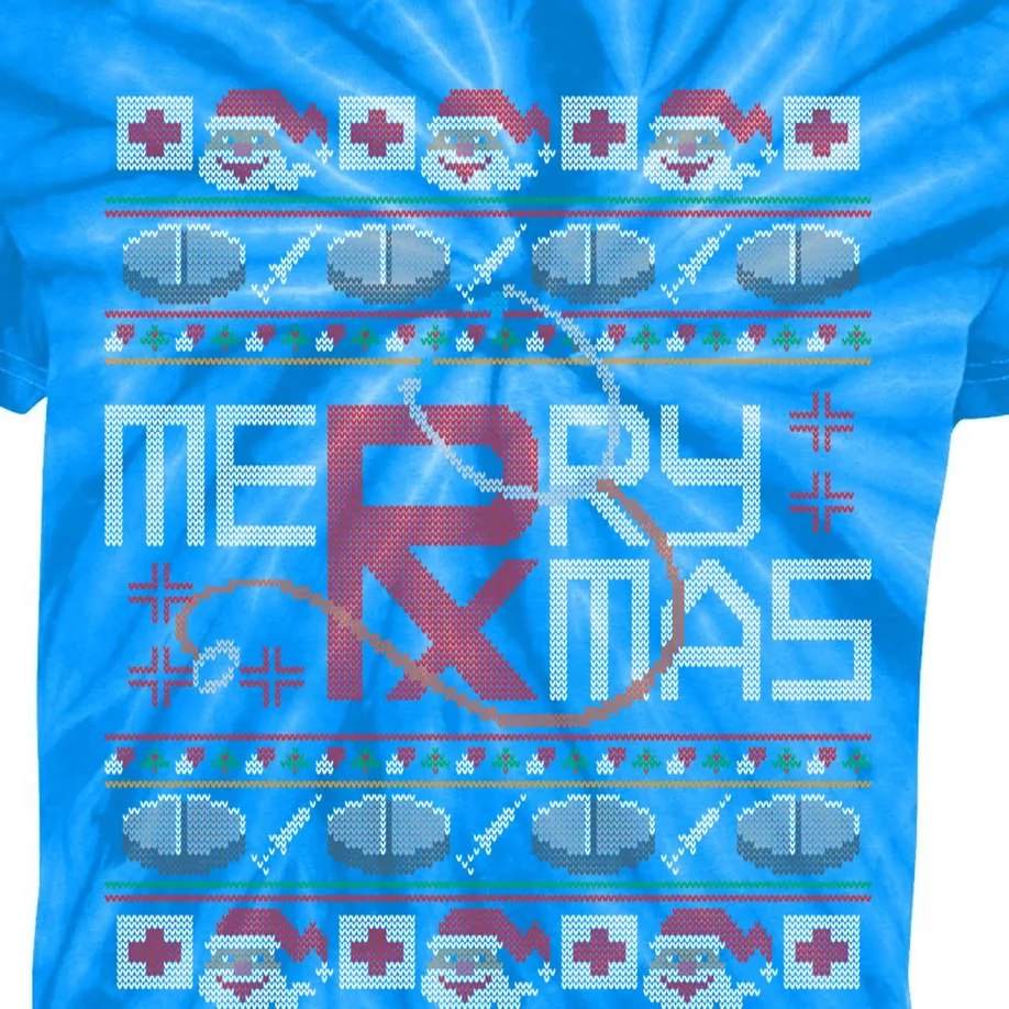 Merry Christmas Pharmacy Crew Funny Pharmacist Ugly Sweater Cute Gift Kids Tie-Dye T-Shirt