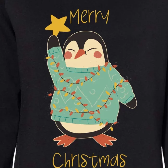 Merry Christmas Penguin Gift Womens California Wash Sweatshirt