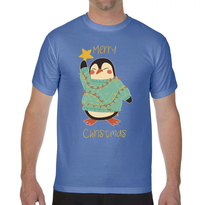 Merry Christmas Penguin Gift Comfort Colors T-Shirt