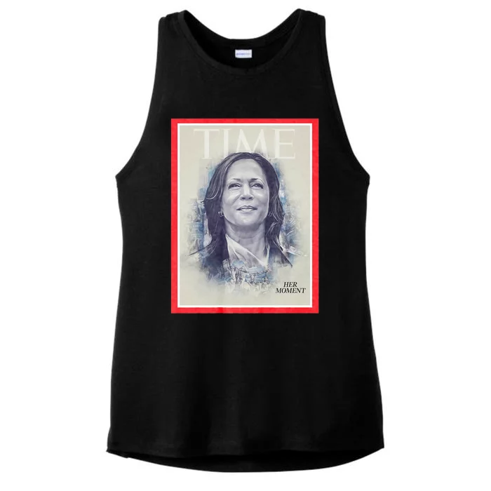 Magazine Cover President Kamala Harris Time Cover Campaign Supporters 2024 Ladies Tri-Blend Wicking Tank