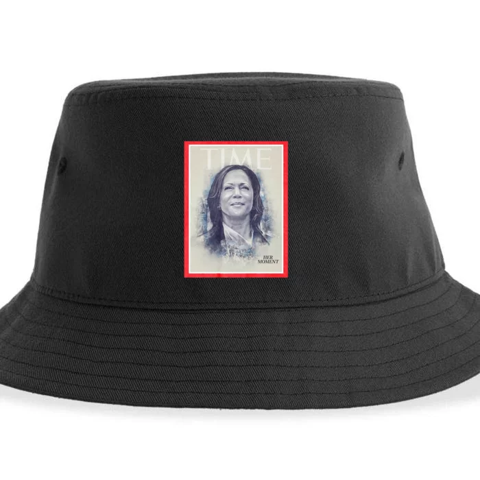 Magazine Cover President Kamala Harris Time Cover Campaign Supporters 2024 Sustainable Bucket Hat