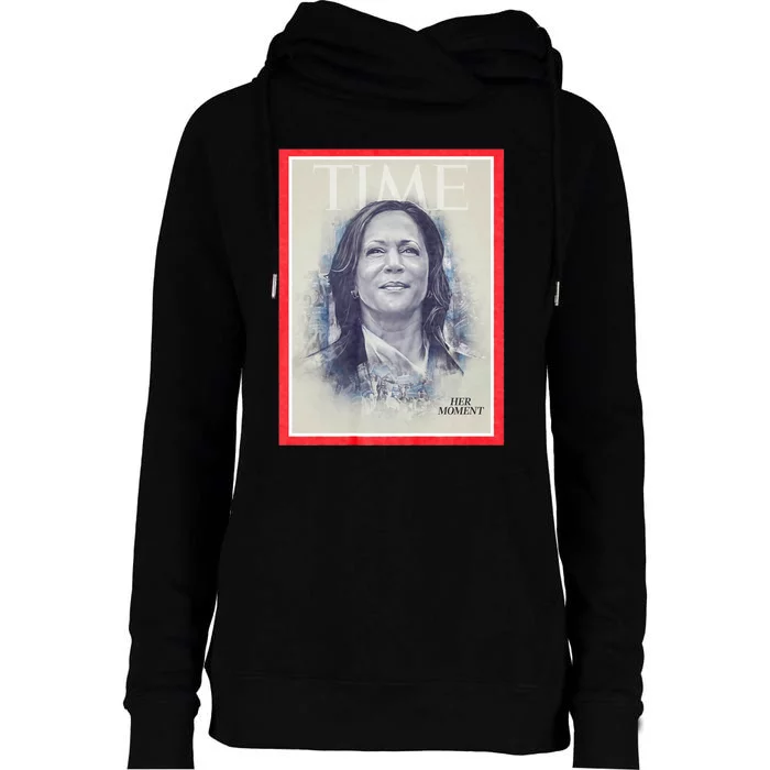 Magazine Cover President Kamala Harris Time Cover Campaign Supporters 2024 Womens Funnel Neck Pullover Hood